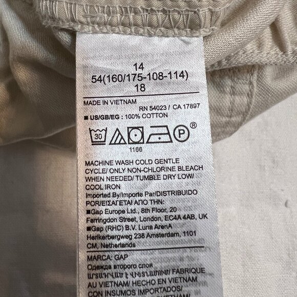 GAP Girlfriend Jogger Pants Women’s Size 14 Beige Khaki Casual Elastic Waist - Picture 4 of 8